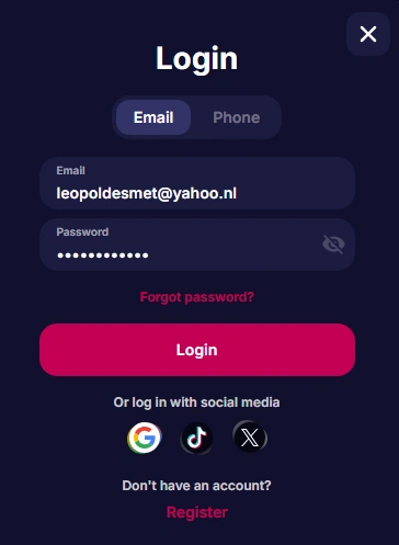 NV Casino regisztráció és bejelentkezés